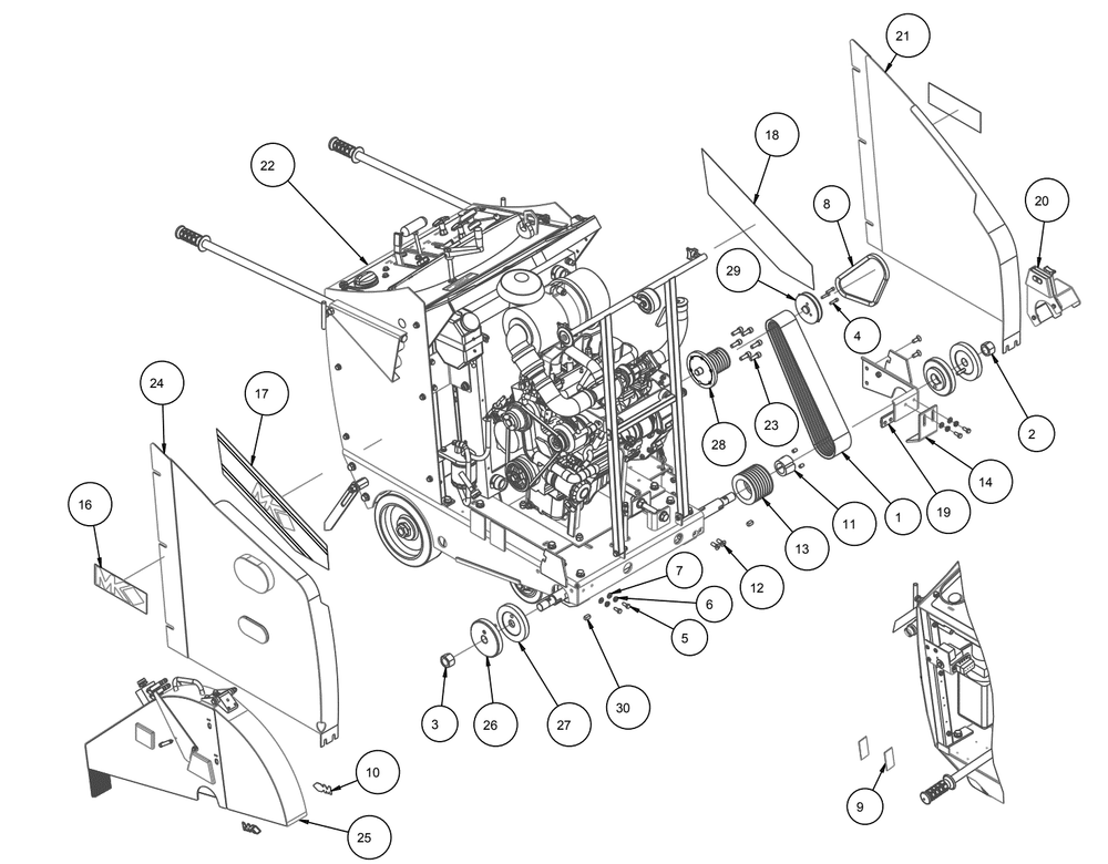 Section 01 Diagram and Parts List for MK-4026KB 167420-26 MK Diamond Concrete Saw